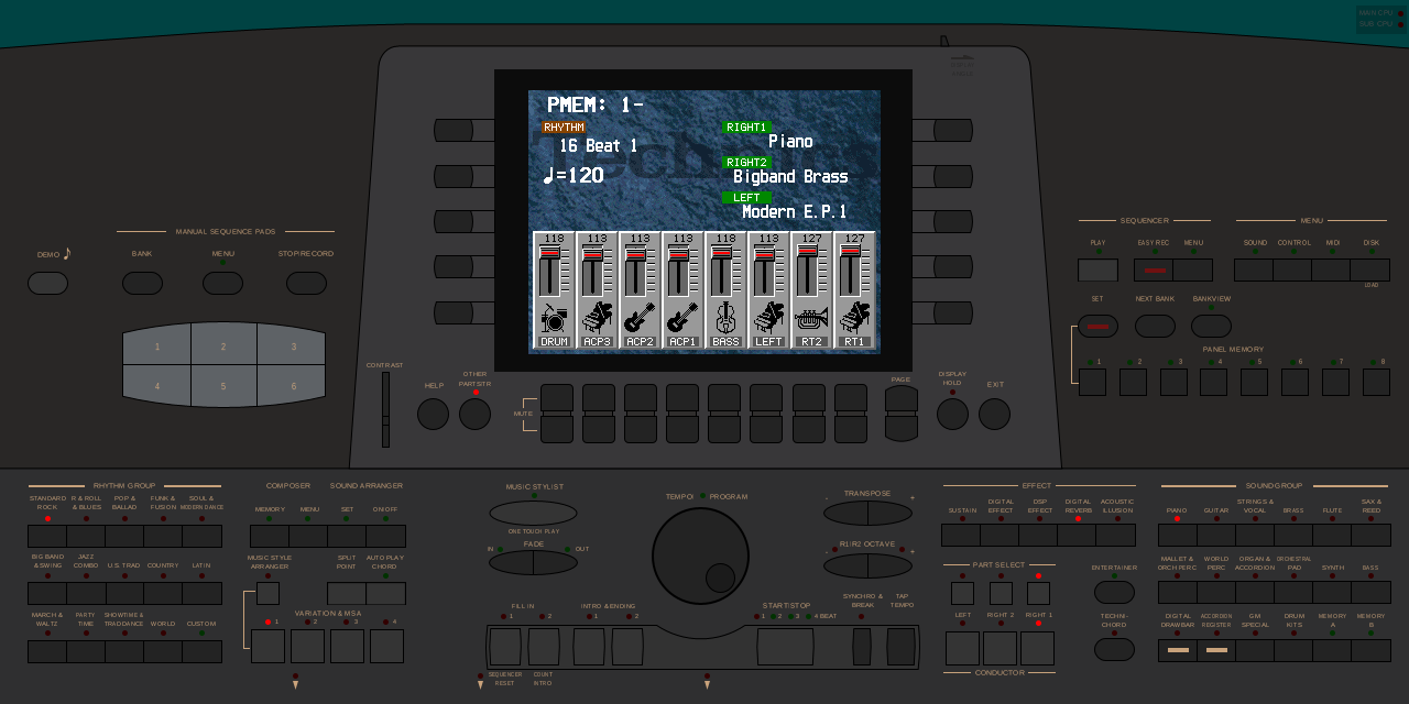 KN5000 firmware startup screen in MAME