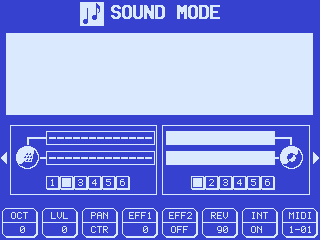 SX-WSA1 SOUND MODE, two parameter panes