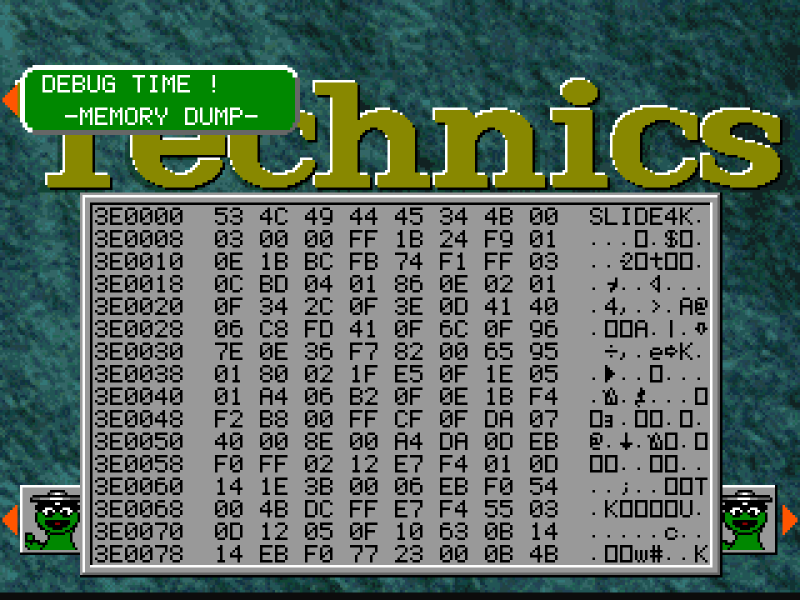 The memory dump at 0x3E0000
