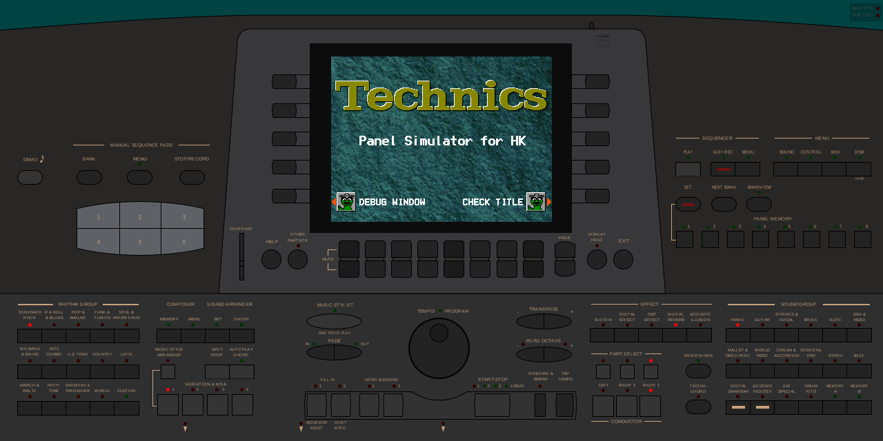 The Panel Simulator screen